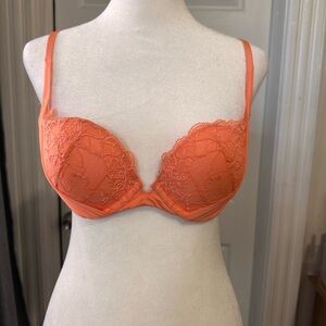 Victoria's Secret Lace Push-Up Bra in Coral 34B
